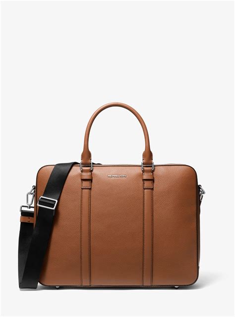 michael kors hudson logo and leather briefcase|Hudson Logo Briefcase .